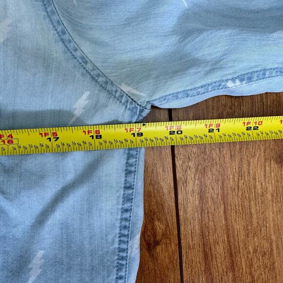 Rails Womens Chambray Blue Carter Lightning Bolt Long Sleeve Button Down Medium - Picture 8 of 12